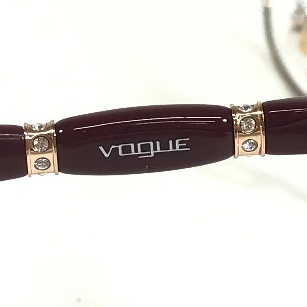 Vogue Eyeglasses Frames VO3987-B 5060 Burgundy Red Gold Crystals 54-16-135